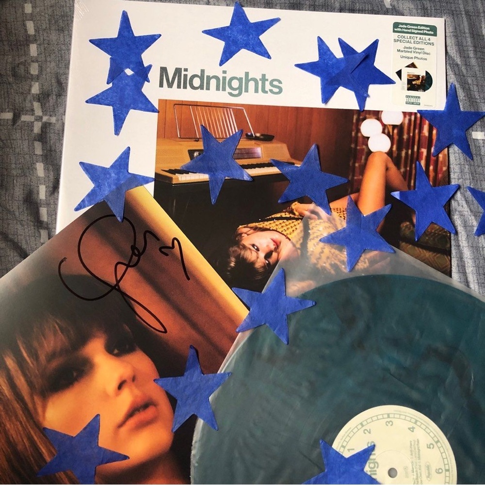 SIGNED WITH HEART Taylor Swift Midnights Jade Green Vinyl Insert
